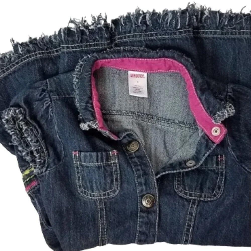 GYMBOREE Refashioned Upcycled Distressed Denim Blue Jean Dress - Girl's Size 5